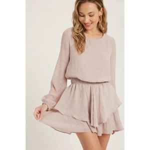 Tiered flounce solid romper